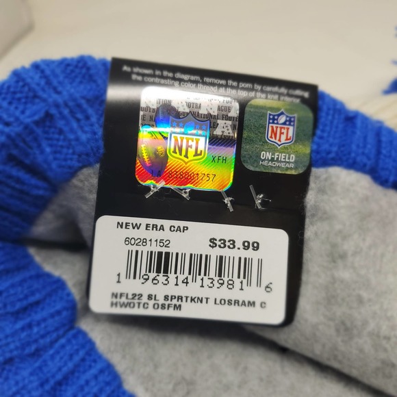 NEW NFL NEW ERA Super Bowl Parade Pom BEANIE - Los Angeles Rams - Picture 5 of 6